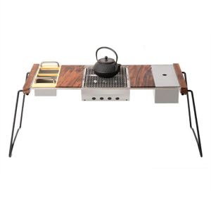 Meubilair R Outdoor Camping Opvouwbare Picknick Houten Bureau Draagbare Klaptafel Barbecue Zelfrijdende Tour Strandtuin