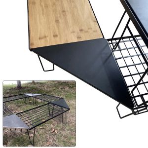 Meubles Panneau triangulaire en acier inoxydable pour table pliante extérieure en maille, plaque de connecteur d'angle latérale, support d'étagère de table de camping