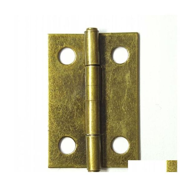 Accesorios para muebles 200 unids / lote 17X24 mm Bisagras de 1 pulgada Latón / Bronce Piezas de caja de madera opcionales Pequeña bisagra Hierro Plano Regalo Artesanía Dec Dhjff