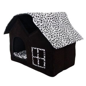 Meuble chien maison chaude pliable lit de chiot coton épaissis