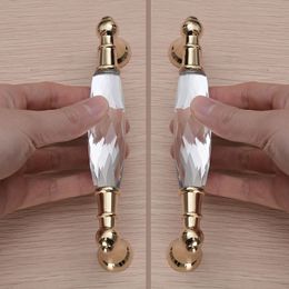 Meubels handgrepen voor kasten en laden Garderobe Knoppen Keuken Pull Kaste Sieraden Kast Zink Alloy Crystal Glass Hardware