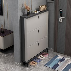 Mueble de estilo italiano, zapatero ultrafino, puerta de casa, cubo basculante de gran capacidad, armario para porche, estante de almacenamiento moderno simple