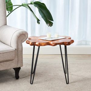 Meubles Table basse rustique Live Edge, table d'appoint en bois unique, meubles de bord vivant, meubles de ferme
