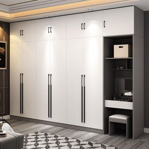 Solid Wood Wardrobe, Modern Minimalist Bedroom Cabinet, Simple Assembly, Multifunctional Large Storage Combination