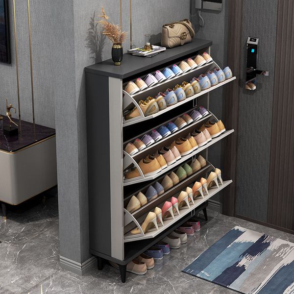 Meubles en gros de style italien ultra-mince armoire à chaussures porte de maison grande capacité seau basculant armoire d'entrée simple rangement moderne