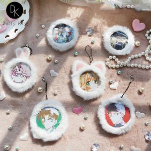 Harige Bunny Oor Badge Case Beschermend voor Pins Ita Tas Accessoires Meisjes Anime DIY Display Decoratie Ornamenten 231227