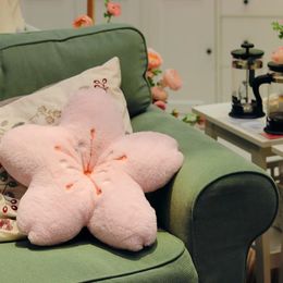Cherry Furry Blossoms Fleur en peluche Coussin en peluche décor de chambre girly oreiller de tournesol rose pour filles siège de chambre 240426
