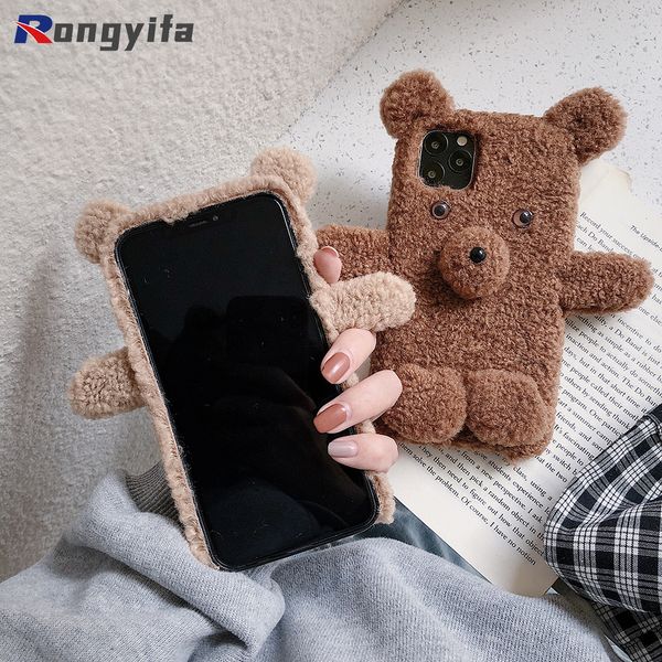 Case de téléphone chaud en peluche à fourrure pour iPhone 13 12 11 Pro max mini xs max xr x 8 7 6 6s plus se 2020 en peluche en peluche