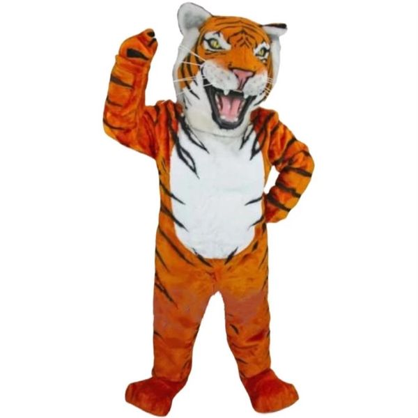 Costume de mascotte de tigre à fourrure longue fourrure Fursuit adulte personnage de dessin animé déguisement Halloween noël Anime défilé Suits261t