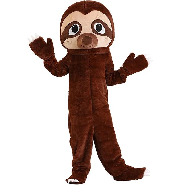 Fursuit Furry Sloth Disfraz de Mascota Halloween Navidad Dibujos Animados Trajes Traje Publicidad Folletos Vestinajas Carnaval Unisex Adultos Traje