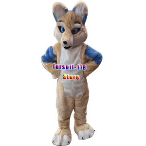 Fursuit à poil long Husky chien renard loup mascotte Costume fourrure adulte personnage de dessin animé Halloween fête dessin animé ensemble #169