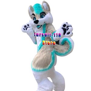 Fursuit-Disfraz de Mascota de perro Husky de pelo largo, zorro, lobo, piel, personaje de dibujos animados para adultos, muñeca, fiesta de Halloween, conjunto de dibujos animados #227