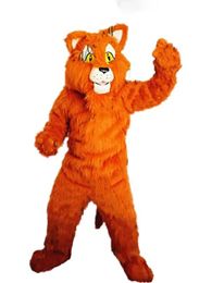 Fursuit Orange longue fourrure Husky renard chien mascotte Costume vêtements Performance carnaval taille adulte