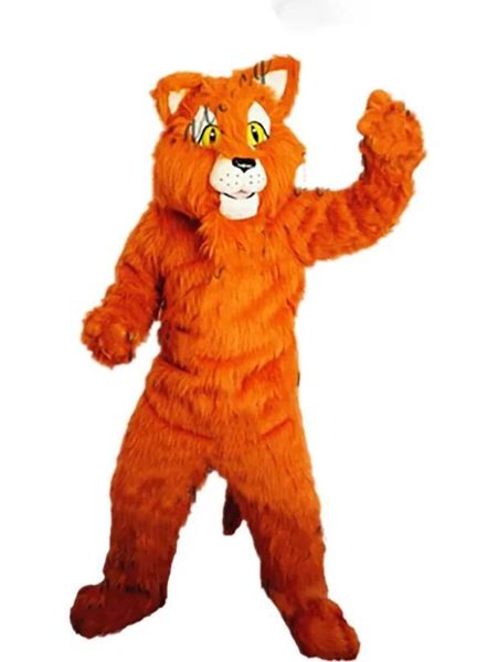 Fursuit naranja pelo largo Husky Fox disfraz de mascota perro ropa rendimiento carnaval tamaño adulto