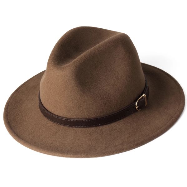 FURTALK 100% Australie Laine Fedora Chapeau Femmes Hommes Chapeau Dames Fedoras Large Bord Jazz Feutre Chapeau Vintage Seau Panama Casquette D'hiver 240301