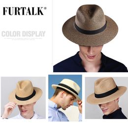 FURTALK Sommerhut für Damen und Herren, Panama-Strohhut, Reise, Strand, Sonne, breite Krempe, Fedora-Jazzhut, Y2007169477227