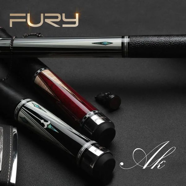 Fury Billiard Pool Cue Maple Shaft AK con estuche de lino envolvente Tec Decal Taco de billar Stick Kit Envío por fabricante 240328