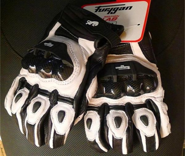 Furygan AFS6 Classic Negro Blanco Invierno Men039s Guantes de motocicleta A prueba de viento Racing Guantes de cuero Protección de carbono Moto Glove9971996