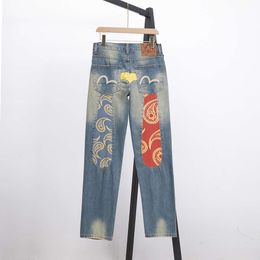 Fushen Brand Jeans EviUssu Colección de temporada de primavera y otoño Nueva moda y pantalones para parejas, estilo unisex