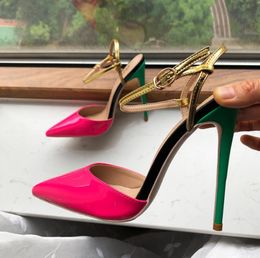 Fusion rose rose chaussures chaussures de sort d'été sans arrière couleurs de fête à talons hauts chaussures sexy