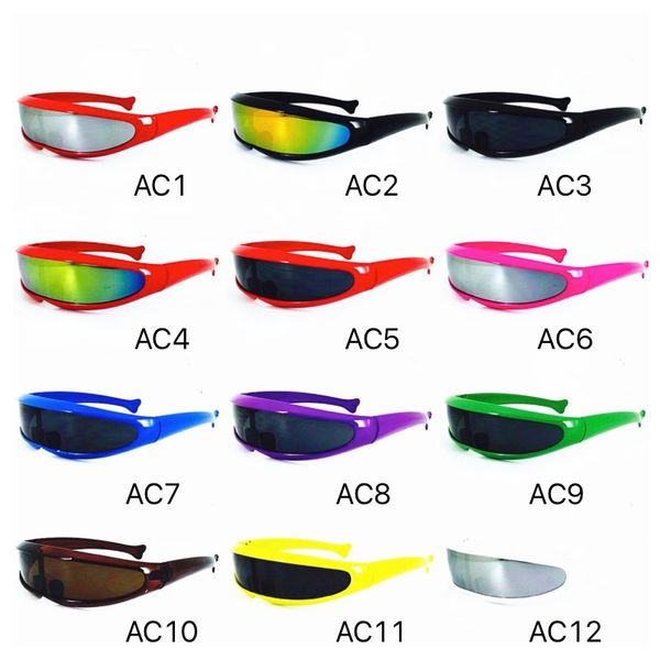 Bouclier lunettes de soleil coloré miroir lentille famille lunettes de soleil Cool X hommes lunettes futuriste cyclope néon lunettes adultes et enfants taille