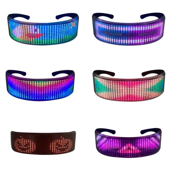 Lunettes futuristes bricolage lunettes lumineuses accessoire pour fête Bar Festival Performance électronique LED Bluetooth lunettes brillantes