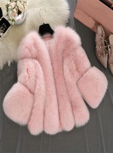 Fux bont lagen S4XL vrouwen winter warme witte roze faux bontjas elegant dik warme bovenkleding nep bont jas chaquetas mujer 2012095169323