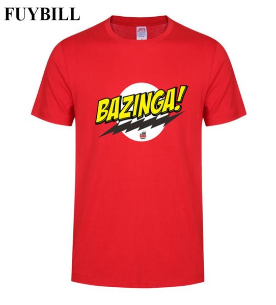 Fuybill moda nuevo estilo Bazinga Men039s camiseta de verano de manga corta The Big Bang Theory camiseta de algodón Sheldon hombres camiseta To8054818