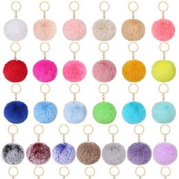 Fuzzy bont ball hangers voor feest kerstcadeaus sleutelhanger auto tas diy schattige sleutelringen rra1031