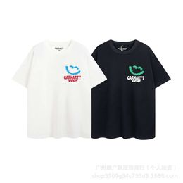 Fvc1 diseñador moda camisetas de manga corta herramientas carhartte para hombres de verano estadounidense hart hart casual wap smiling smiling face pareja
