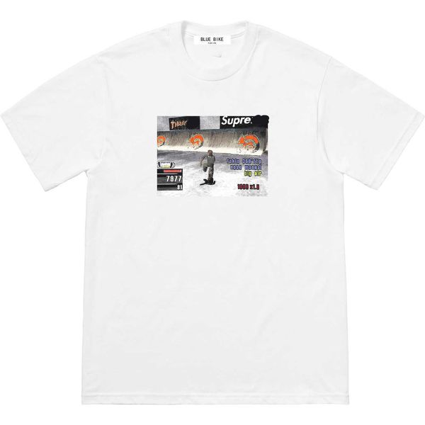 FW21 Thrasher Game Tee Flame Collaboration Game Pattern Mens and Womens Short à manches t-shirts Couples