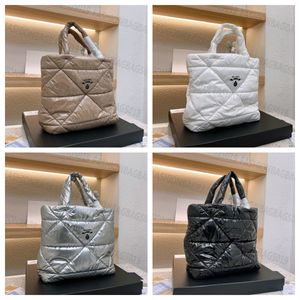 FW22 Nylon Tote Bag katoen handtas geometrisch patroon zachte bakken ontwerper mode luxe koppelingsdrukbrief logo open pocket shopper hobo 2022 wereldbeker warm pack