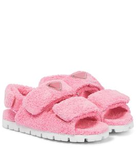 FW22 Terrycloth Sandal Sandals Femmes Designers de luxe Slippers Fashion Coton Terry Triangle Sandale