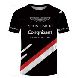 fw23 T-shirts pour hommes Aston Martin F1 2023 vente chaude impression 3d col rond respirant hauts décontractés t-shirt surdimensionné pour hommes