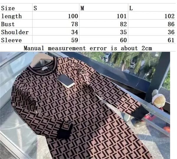 FWomen Casual Dress Pulls vintage Knits Vêtements de créateurs de mode lettre complète À manches longues 5 sortes Blouses dames trench Manteaux de tricot Taille S-2XL