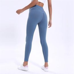 FX-9 Effen Kleur xiaobaigou Dames yogabroek Hoge Taille Sport Gymkleding Legging Elastische Fitness Dame Overall Volledige Panty Workout264p