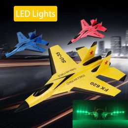 FX620 SU35 RC avion télécommandé 24G chasseur passe-temps avion planeur EPP mousse LED enfants jouets 240118