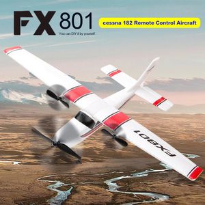 FX801 Vliegtuig 182 DIY RC Vliegtuig 2,4 GHz 2CH EPP Craft Elektrisch RC Zweefvliegtuig Vliegtuig Buiten Vaste vleugelvliegtuigen voor kinderen 240219