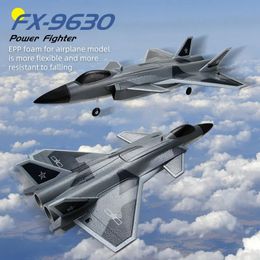 FX9630 RC Aircraft J20 Fighter Remote Control Aircraft Anti Collision Soft Rubber Head Glider With Dulvert Design Aircraft RC Toys 240509