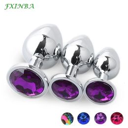 FXINBA 3 taille en acier inoxydable Plug Anal métal bout à bout grand ensemble bijoux imperméables perles Buttplug adulte jouets sexuels pour femmes homme 240102