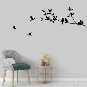 Fying bird boomtak vinyl gesneden muurstickers slaapkamer woonkamer decoratie verwijderbare diy home decals dier muurschilderingen