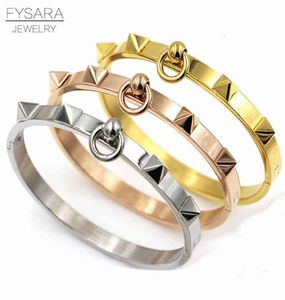 Bijoux de mode fysara punk en acier inoxydable bracele Bracelets en or rose en rose bracelets pour femmes3038958