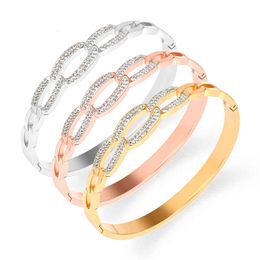 Fysara Luxe CZ Crystals Hollow Cross Armbanden Armbanden Rvs Bangle voor Vrouwen Mannen Mode Manchet Bracelet Sieraden Gift