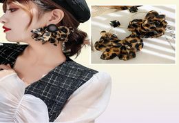 FYUAN – boucles d'oreilles en tissu léopard pour femmes, style bohème, surdimensionnées, pendantes, bijoux de fête, cadeaux 5138230