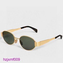 Fzcq Lunettes de soleil Summer Designer Femmes et hommes 40235 Triomphe Rround Métal Tendance Élégant Classique Style élégant Antiultraviolet Rétro Plaque Ovale F