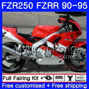 FZRR Pour YAMAHA usine rouge chaud FZR-250 FZR 250R FZR250 90 91 92 93 94 95 250HM.18 FZR 250 FZR250R 1990 1991 1992 1993 1994 1995 Kit de carénage