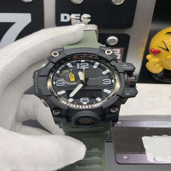 G-1000 reloj electrónico deportivo impermeable multifuncional clásico para hombres a prueba de golpes y correa de silicona antimagnética 4 estilos O351a