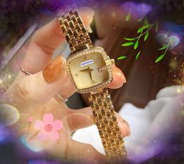 G Bee Square Dames beroemde designer quartz horloge klassiek roestvrij staal diamanten ring klok waterdicht super heldere kettingarmband polshorloge geschenken