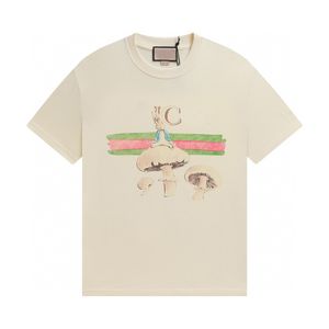 G Mejor Guui Guui Guxci 24SS Gussie Europa Mens THICHS Men Designer Tee Summer Mushroom Camiseta Estampado Camiseta Estampado Cotton Mujeres Camas