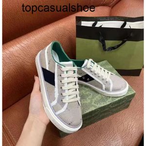 G Diseñadores casuales Zapatilla de deporte 1977 Zapatos de tenis Zapatos de lujo Zapatillas de correr Lienzo 1977 Ace Zapatillas de deporte Bajo Zapato para mujer Negro Blanco Rayas verdes Zapatos casuales vintage 3 2IVH